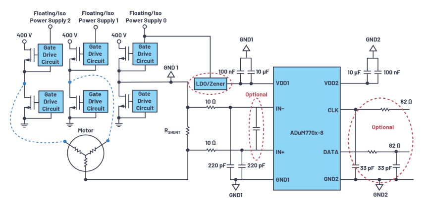 Figure 6. Typical current measurement circuit in motor system.